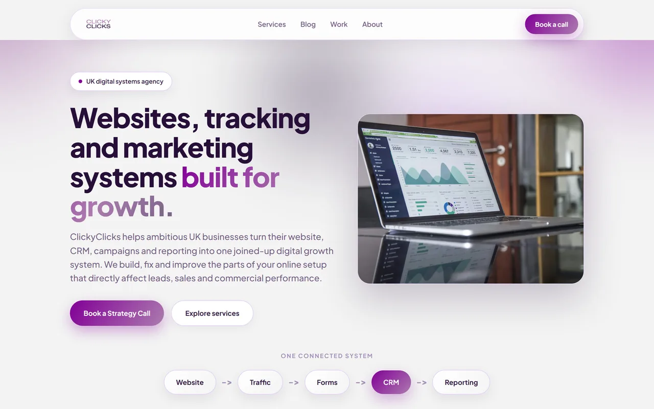 ClickyClicks, главная страница